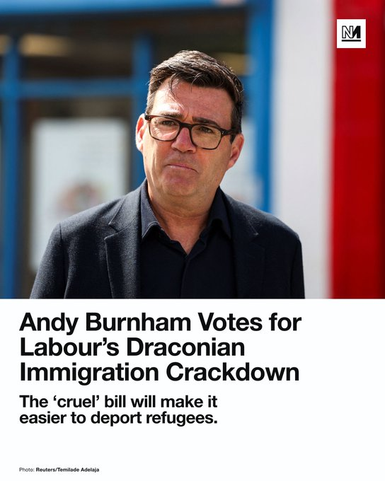 Andy Burnham Votes for Labour’s Draconian Immigration Crackdown

The ‘cruel’ bill will make it easier to deport refugees.